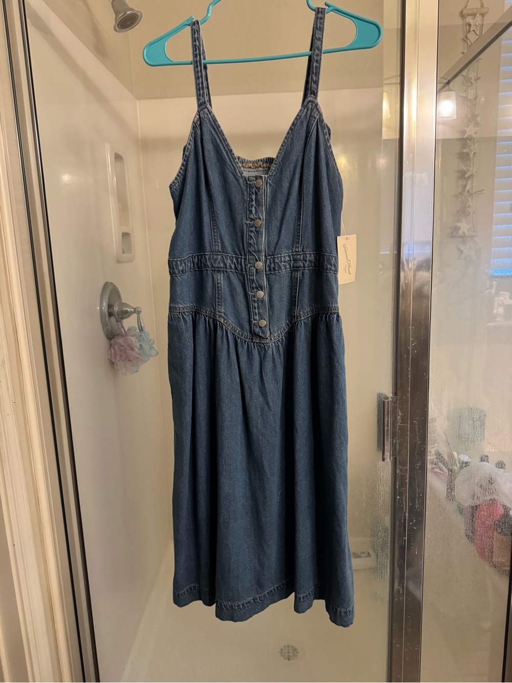 Denim Button-Front Sundress in Blue by universal threads